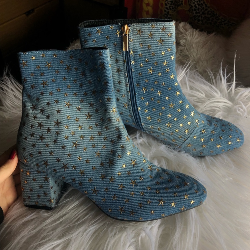 denim stargazing booties